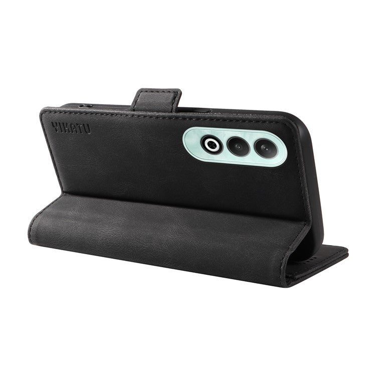 YIKATU YK-005 For OnePlus Nord CE4 5G Case Leather Folio Flip Stand Protective Phone Cover - Black