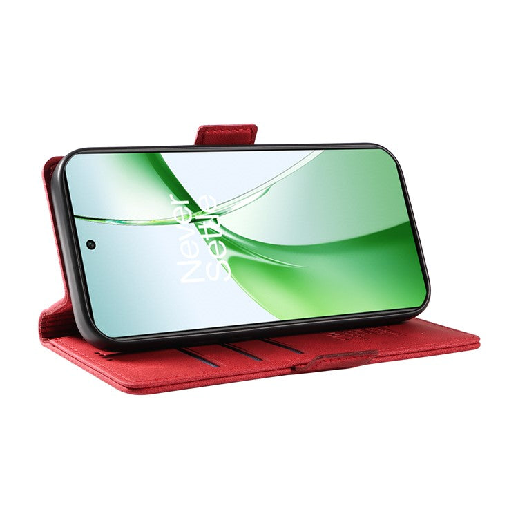 YIKATU YK-005 For OnePlus Nord CE4 5G Case Leather Folio Flip Stand Protective Phone Cover - Red