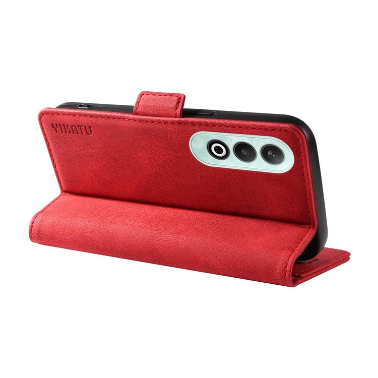 YIKATU YK-005 For OnePlus Nord CE4 5G Case Leather Folio Flip Stand Protective Phone Cover - Red