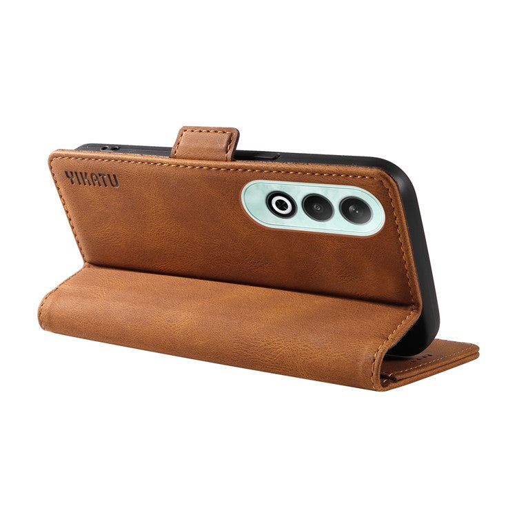 YIKATU YK-005 For OnePlus Nord CE4 5G Case Leather Folio Flip Stand Protective Phone Cover - Brown
