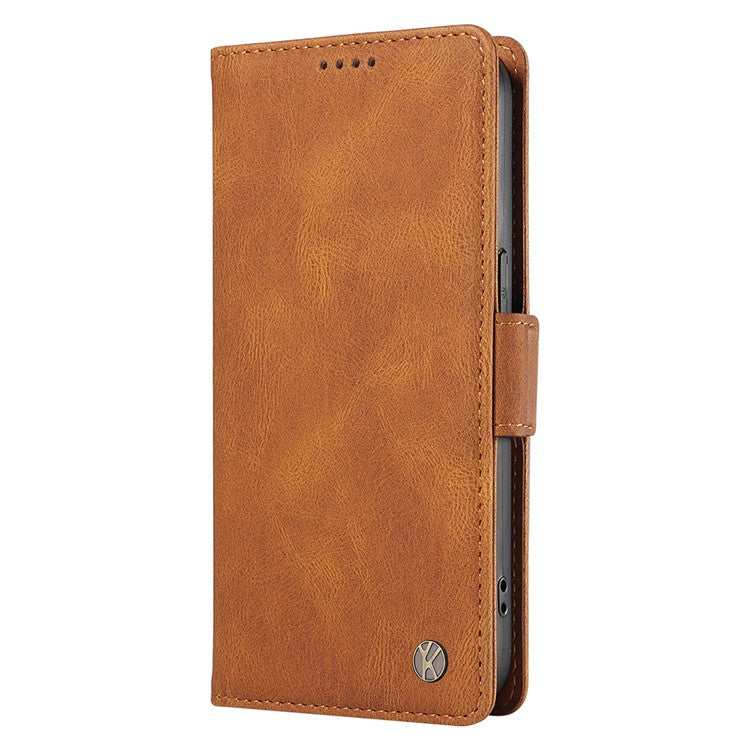 YIKATU YK-005 For OnePlus Nord CE4 5G Case Leather Folio Flip Stand Protective Phone Cover - Brown