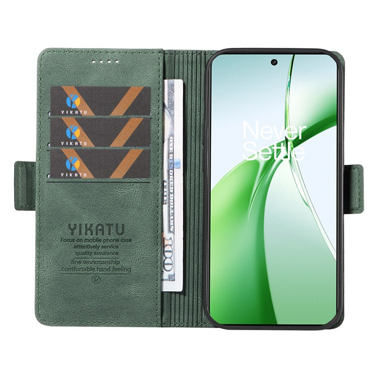 YIKATU YK-005 For OnePlus Nord CE4 5G Case Leather Folio Flip Stand Protective Phone Cover - Green
