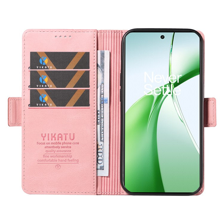 YIKATU YK-005 For OnePlus Nord CE4 5G Case Leather Folio Flip Stand Protective Phone Cover - Pink