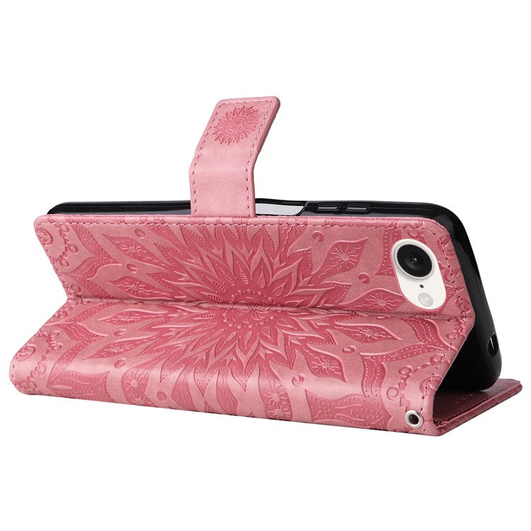 For iPhone 16e Case PU Leather Wallet Stand Protective Cover - Pink