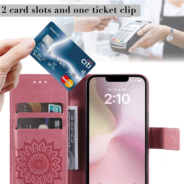 For iPhone 16e Case PU Leather Wallet Stand Protective Cover - Pink