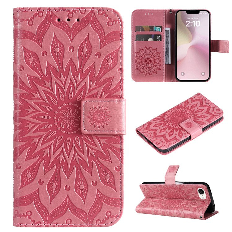 For iPhone 16e Case PU Leather Wallet Stand Protective Cover - Pink