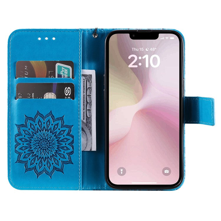 For iPhone 16e Case PU Leather Wallet Stand Protective Cover - Blue