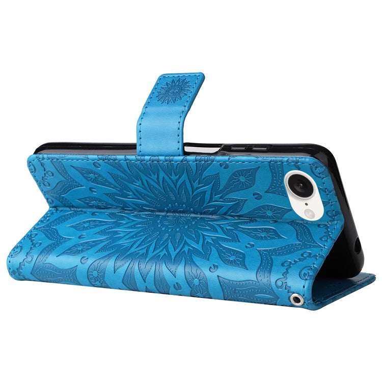 For iPhone 16e Case PU Leather Wallet Stand Protective Cover - Blue