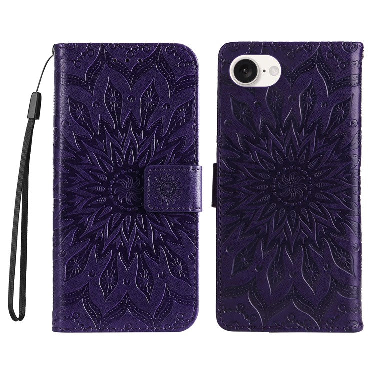 For iPhone 16e Case PU Leather Wallet Stand Protective Cover - Purple