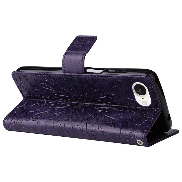 For iPhone 16e Case PU Leather Wallet Stand Protective Cover - Purple