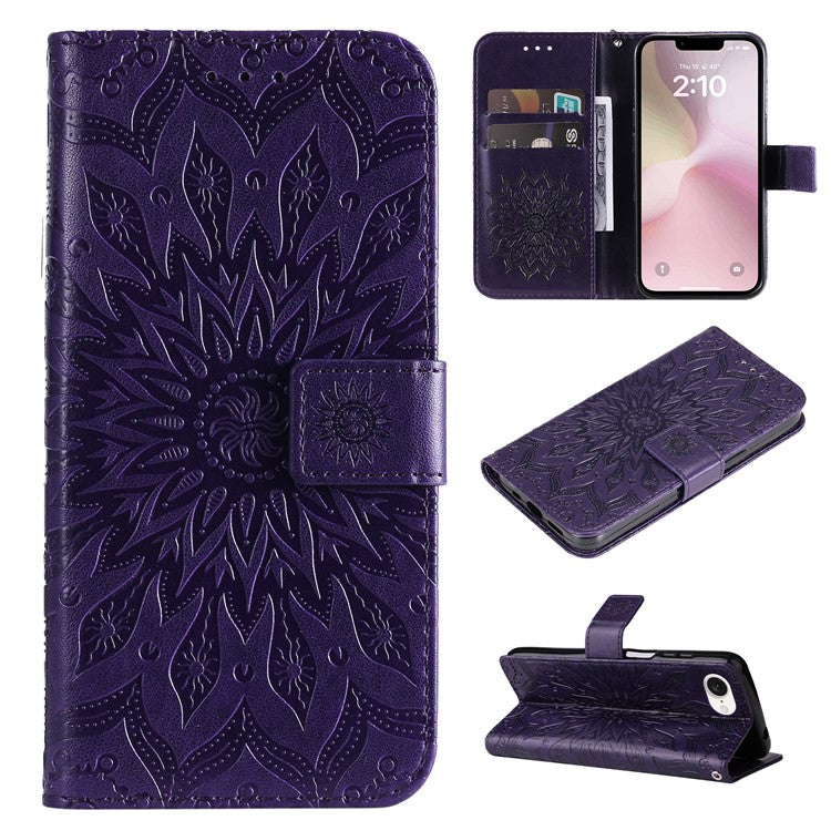 For iPhone 16e Case PU Leather Wallet Stand Protective Cover - Purple