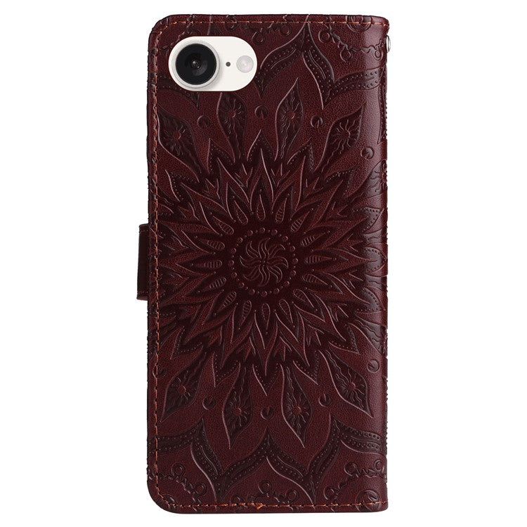 For iPhone 16e Case PU Leather Wallet Stand Protective Cover - Brown