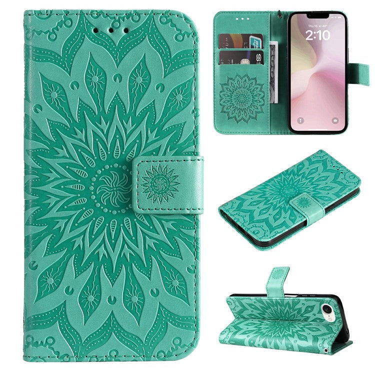 For iPhone 16e Case PU Leather Wallet Stand Protective Cover - Green
