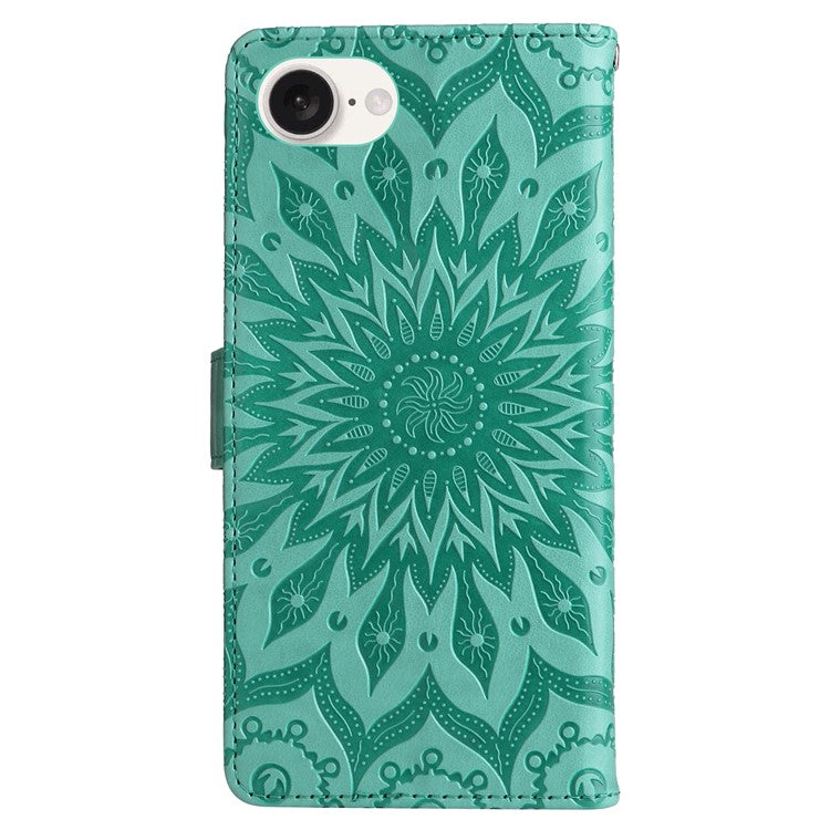For iPhone 16e Case PU Leather Wallet Stand Protective Cover - Green
