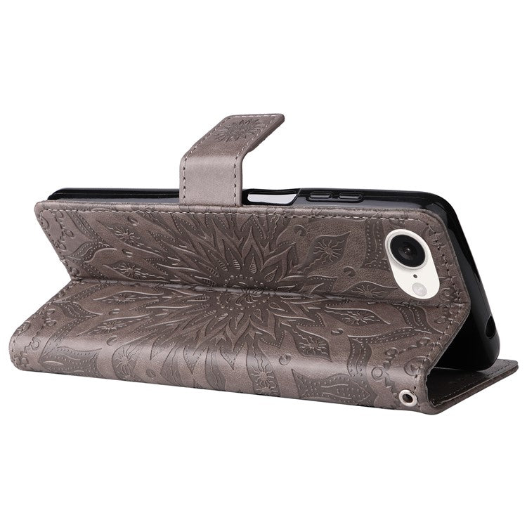 For iPhone 16e Case PU Leather Wallet Stand Protective Cover - Grey