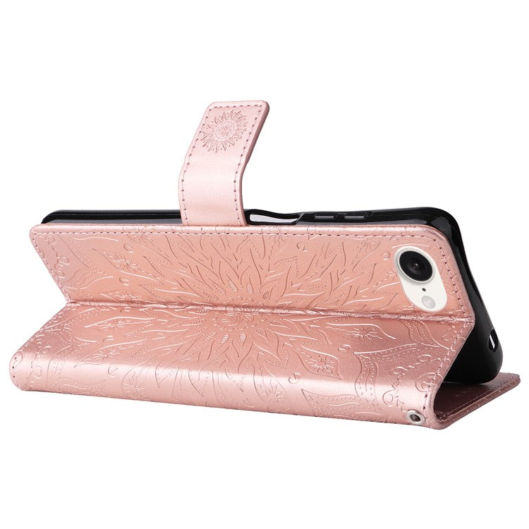 For iPhone 16e Case PU Leather Wallet Stand Protective Cover - Rose Gold
