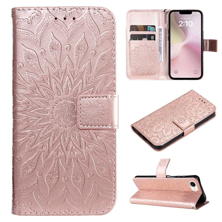 For iPhone 16e Case PU Leather Wallet Stand Protective Cover - Rose Gold