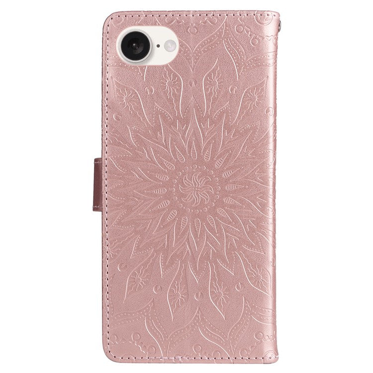 For iPhone 16e Case PU Leather Wallet Stand Protective Cover - Rose Gold
