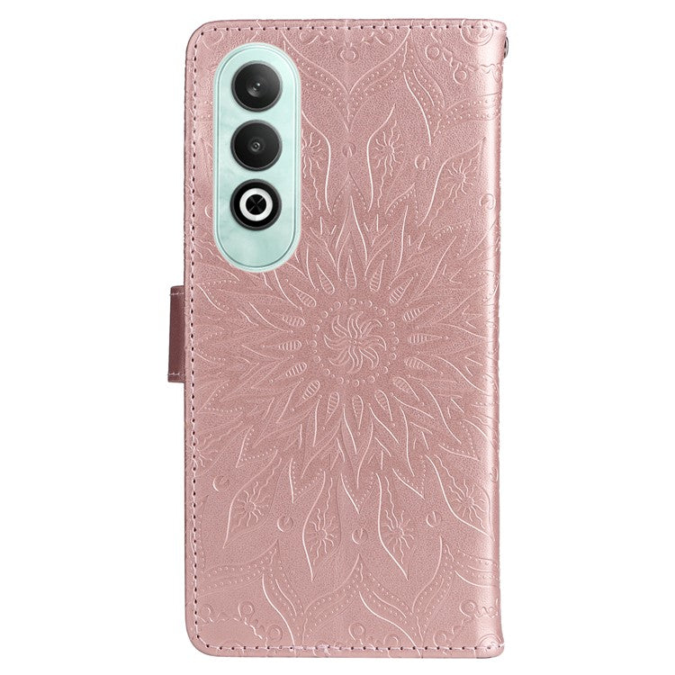 KT Imprinting Flower Series-1 For OnePlus Nord CE4 5G Case PU Leather Wallet Stand Phone Cover - Rose Gold