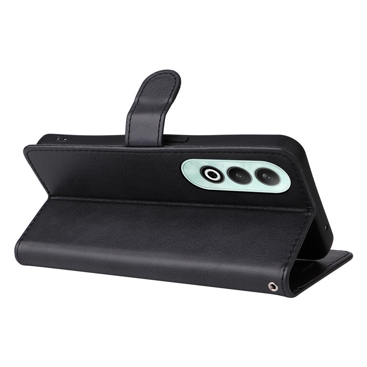 KT Leather Series-2 for OnePlus Nord CE4 5G Leather Case Folio Flip Wallet Phone Cover - Black