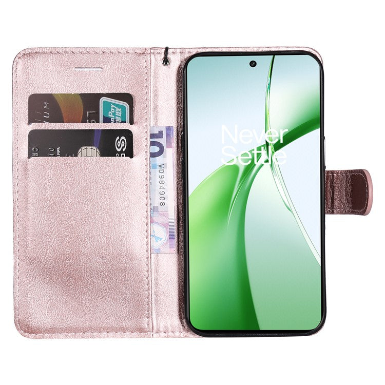 KT Leather Series-2 for OnePlus Nord CE4 5G Leather Case Folio Flip Wallet Phone Cover - Rose Gold