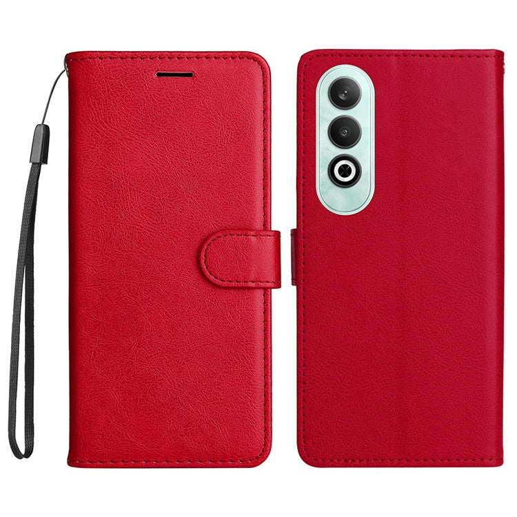 KT Leather Series-2 for OnePlus Nord CE4 5G Leather Case Folio Flip Wallet Phone Cover - Red
