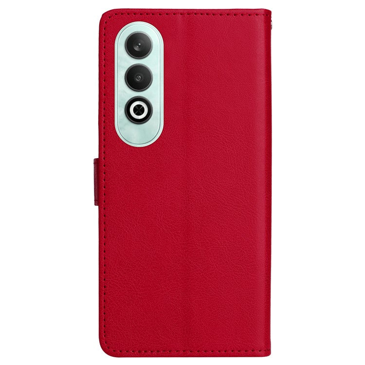 KT Leather Series-2 for OnePlus Nord CE4 5G Leather Case Folio Flip Wallet Phone Cover - Red