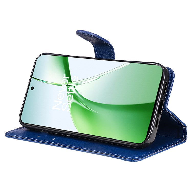 KT Leather Series-2 for OnePlus Nord CE4 5G Leather Case Folio Flip Wallet Phone Cover - Blue