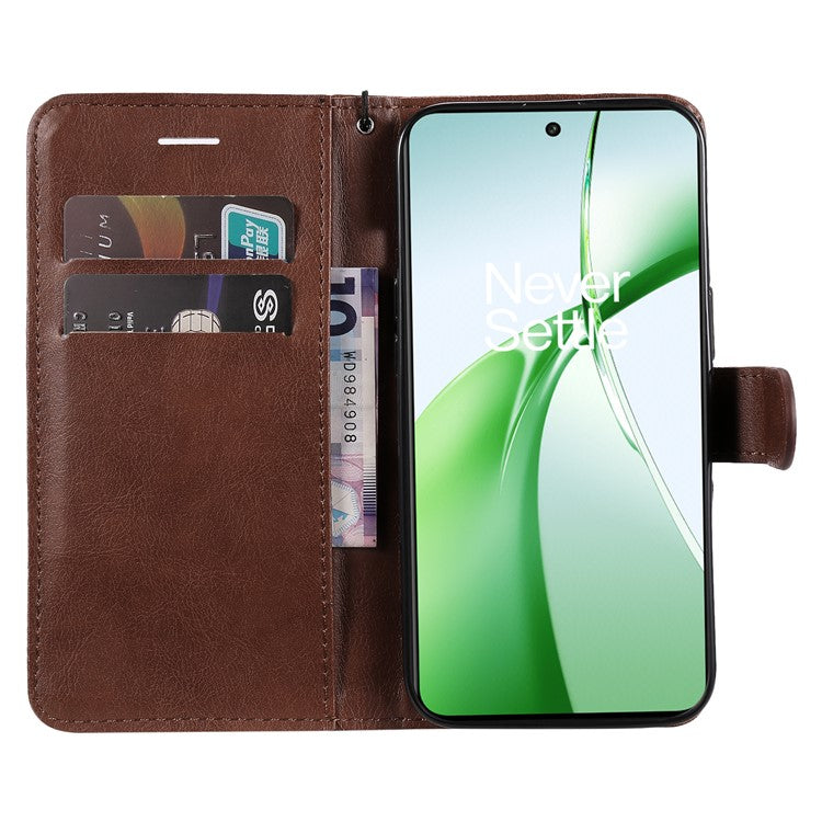 KT Leather Series-2 for OnePlus Nord CE4 5G Leather Case Folio Flip Wallet Phone Cover - Brown