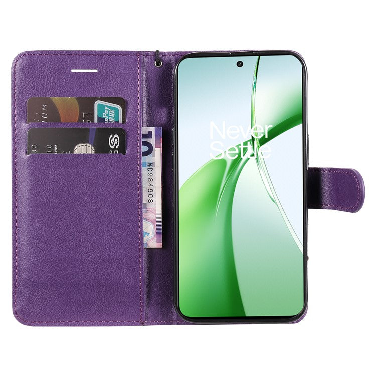 KT Leather Series-2 for OnePlus Nord CE4 5G Leather Case Folio Flip Wallet Phone Cover - Purple