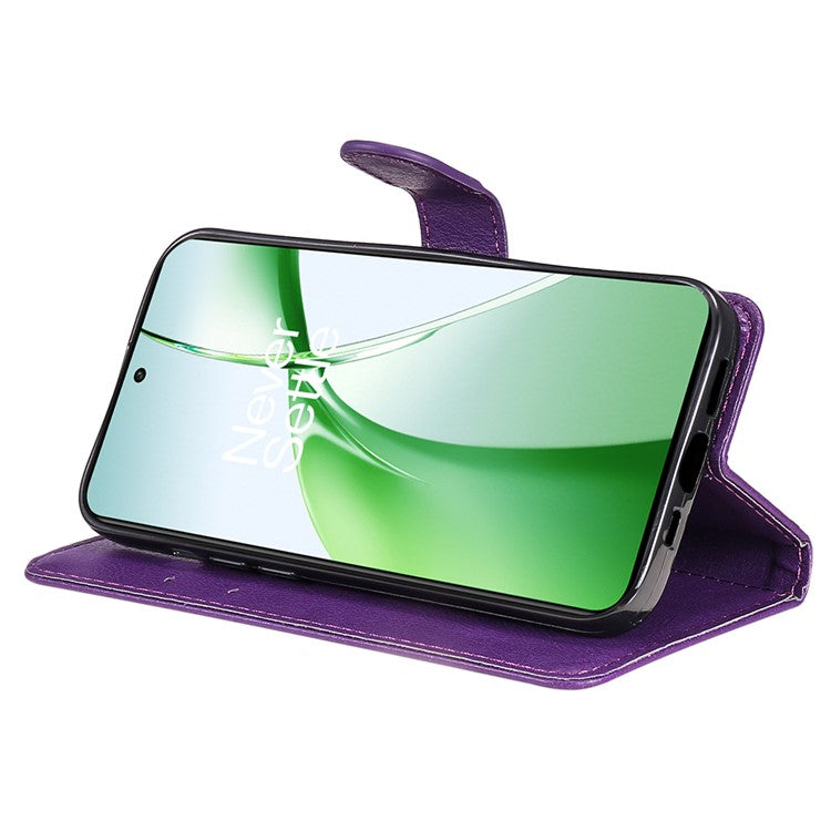 KT Leather Series-2 for OnePlus Nord CE4 5G Leather Case Folio Flip Wallet Phone Cover - Purple