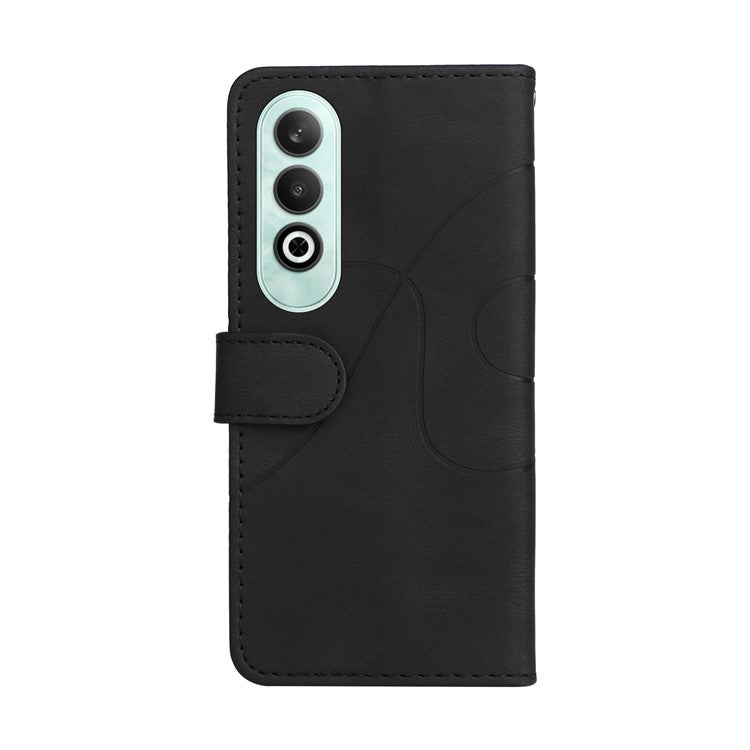 KT Leather Series-1 For OnePlus Nord CE4 5G Flip Wallet Case PU Leather Dual Color Splicing Phone Cover - Black