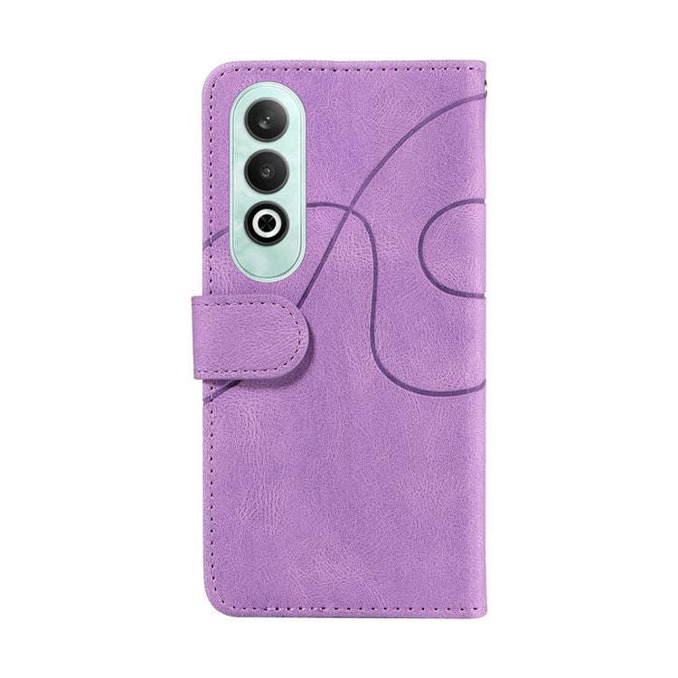 KT Leather Series-1 For OnePlus Nord CE4 5G Flip Wallet Case PU Leather Dual Color Splicing Phone Cover - Light Purple
