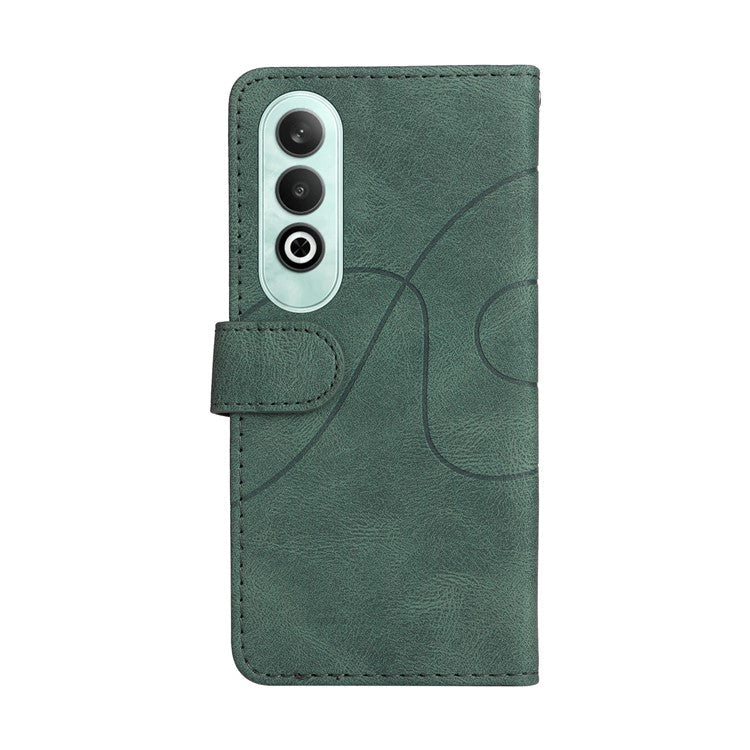KT Leather Series-1 For OnePlus Nord CE4 5G Flip Wallet Case PU Leather Dual Color Splicing Phone Cover - Green