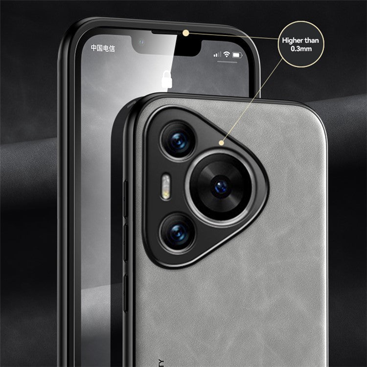 X&E For Huawei Pura 70 Case Skin-Touch Slim Phone Cover Support Magnetic Car Mount - Dark Grey