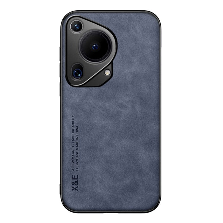 X&E For Huawei Pura 70 Ultra Case Leather+PC+TPU Phone Cover Used with Car Magnetic Mount - Blue