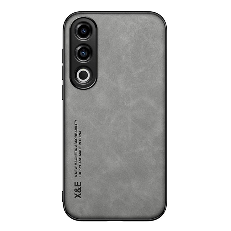 X&E For OnePlus Ace 3V 5G Case Leather+TPU+PC Magnetic Car Mount Phone Cover - Light Grey