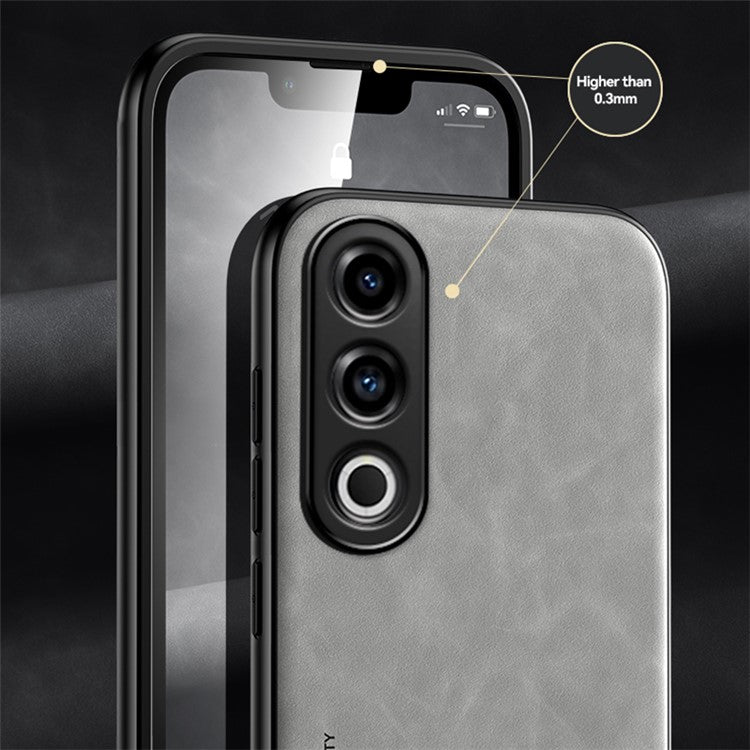 X&E For OnePlus Ace 3V 5G Case Leather+TPU+PC Magnetic Car Mount Phone Cover - Light Grey