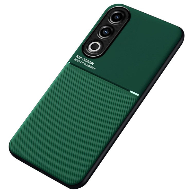 For OnePlus Ace 3V 5G Case PU Leather+PC+TPU Protective Phone Cover Works with Magnetic Car Mount - Green