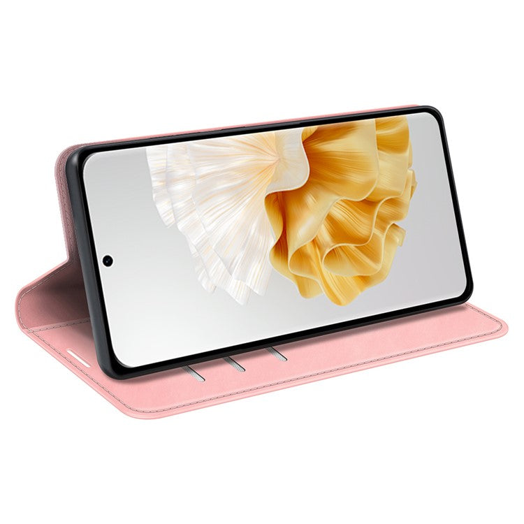 For Huawei Pura 70 Case PU Leather Wallet Folio Flip Phone Cover - Pink