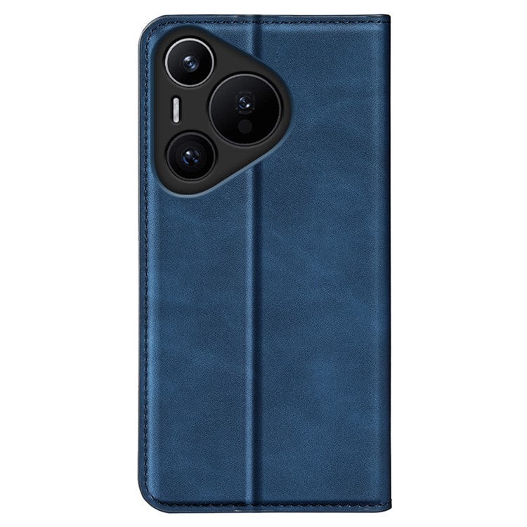 For Huawei Pura 70 Case PU Leather Wallet Folio Flip Phone Cover - Blue