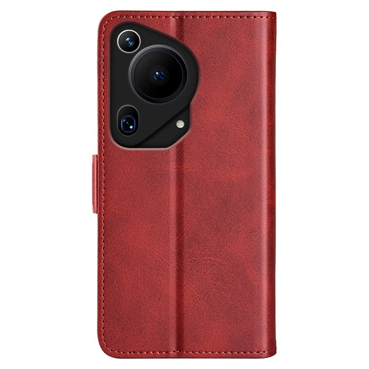 For Huawei Pura 70 Ultra Case Calf Texture Wallet Card Slots Leather Phone Cover - Red