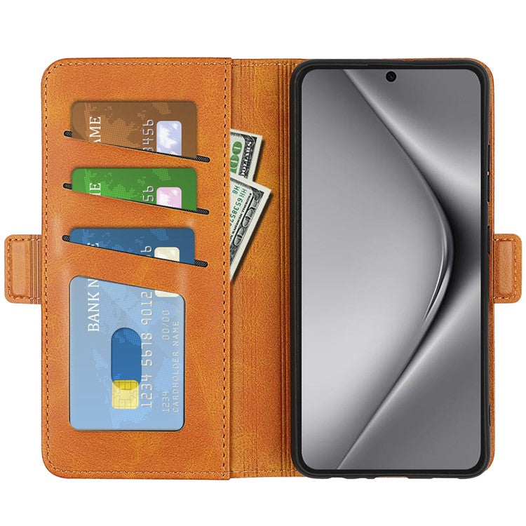 For Huawei Pura 70 Ultra Case Calf Texture Wallet Card Slots Leather Phone Cover - Yellow