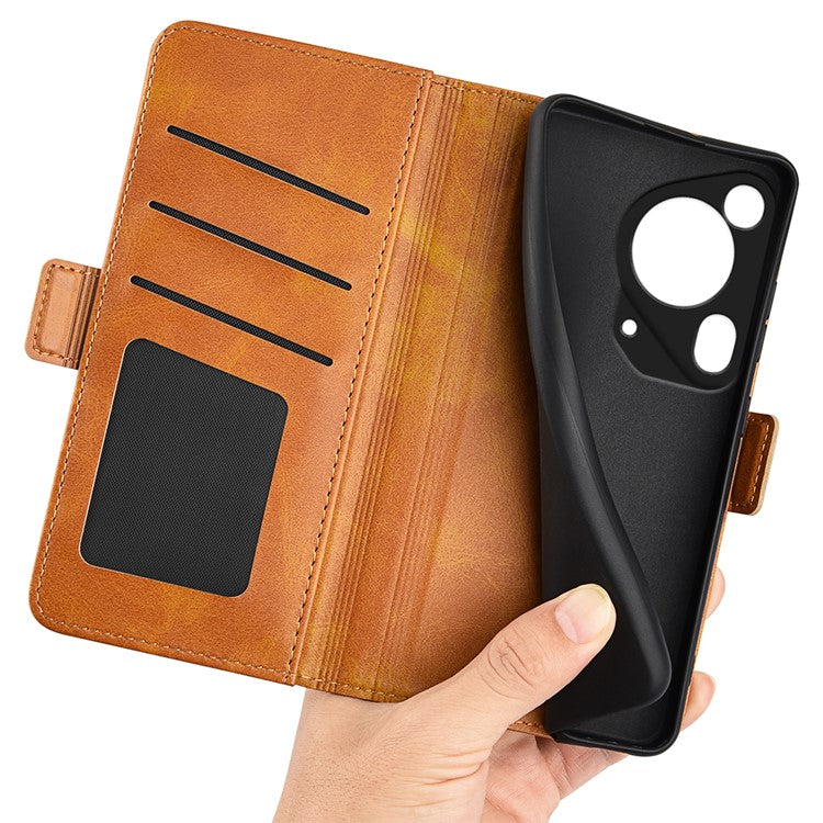 For Huawei Pura 70 Ultra Case Calf Texture Wallet Card Slots Leather Phone Cover - Yellow