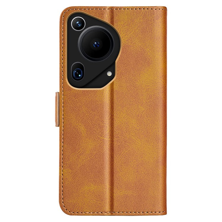 For Huawei Pura 70 Ultra Case Calf Texture Wallet Card Slots Leather Phone Cover - Yellow