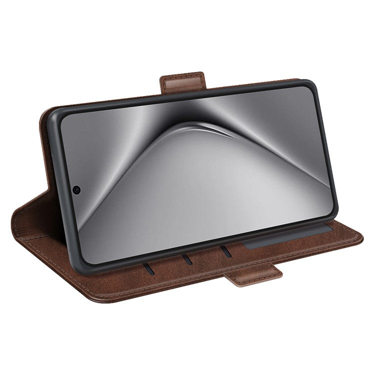 For Huawei Pura 70 Ultra Case Calf Texture Wallet Card Slots Leather Phone Cover - Brown