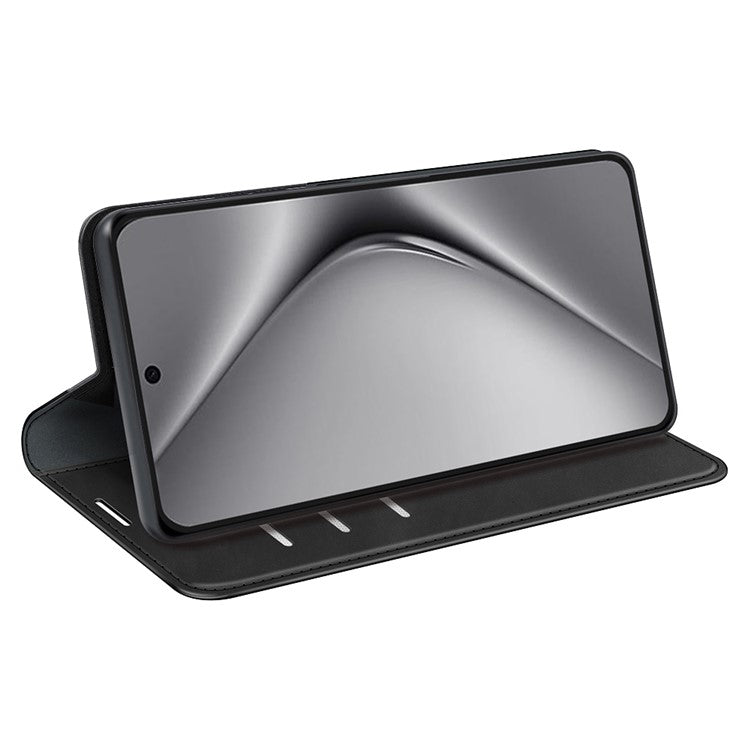 For Huawei Pura 70 Ultra Case Magnetic Absorption PU Leather Stand Phone Cover - Black