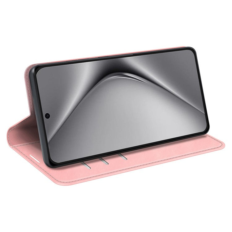 For Huawei Pura 70 Ultra Case Magnetic Absorption PU Leather Stand Phone Cover - Pink