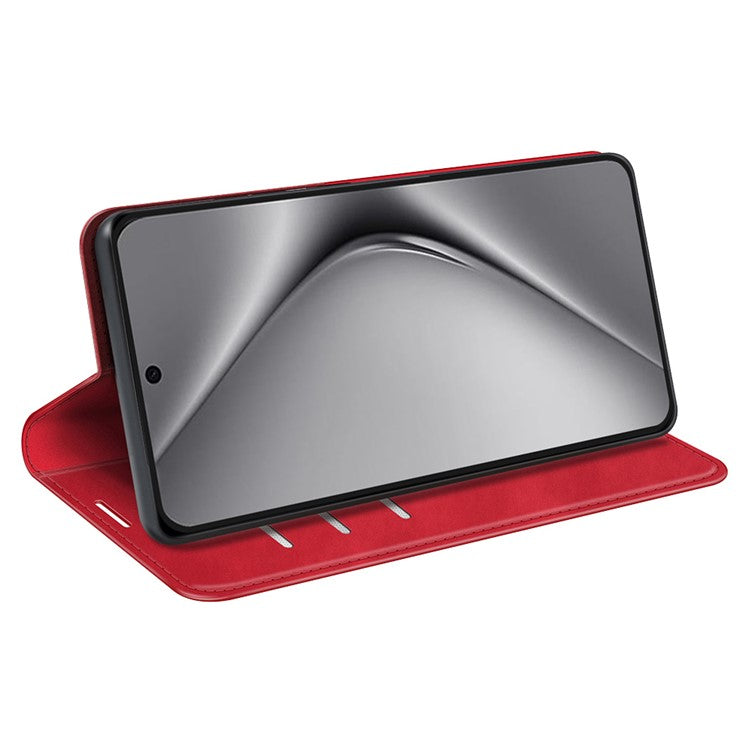 For Huawei Pura 70 Ultra Case Magnetic Absorption PU Leather Stand Phone Cover - Red