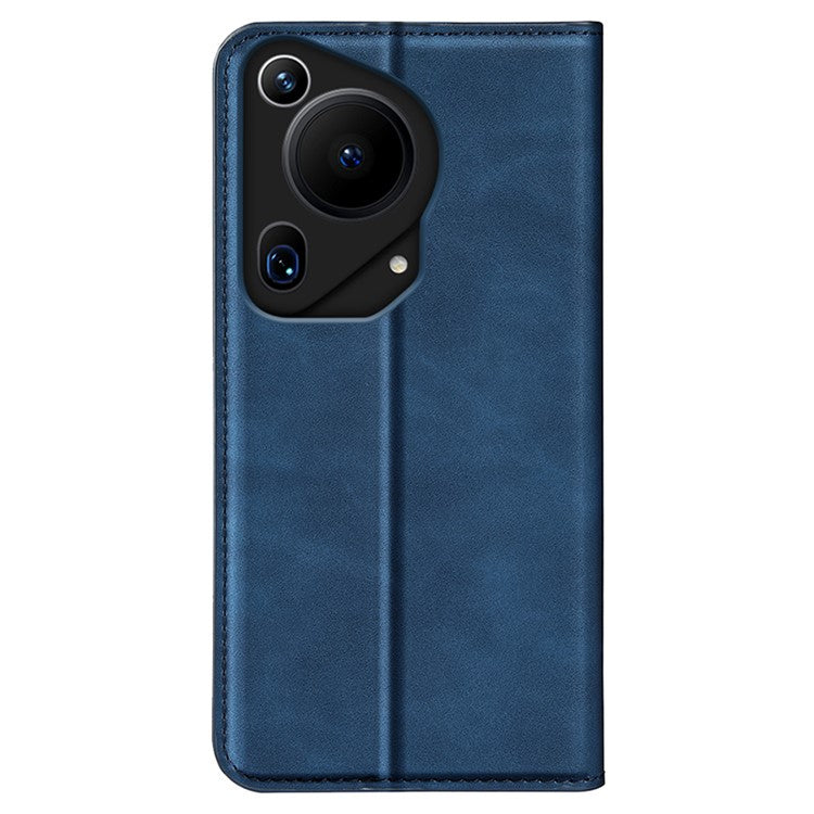 For Huawei Pura 70 Ultra Case Magnetic Absorption PU Leather Stand Phone Cover - Blue
